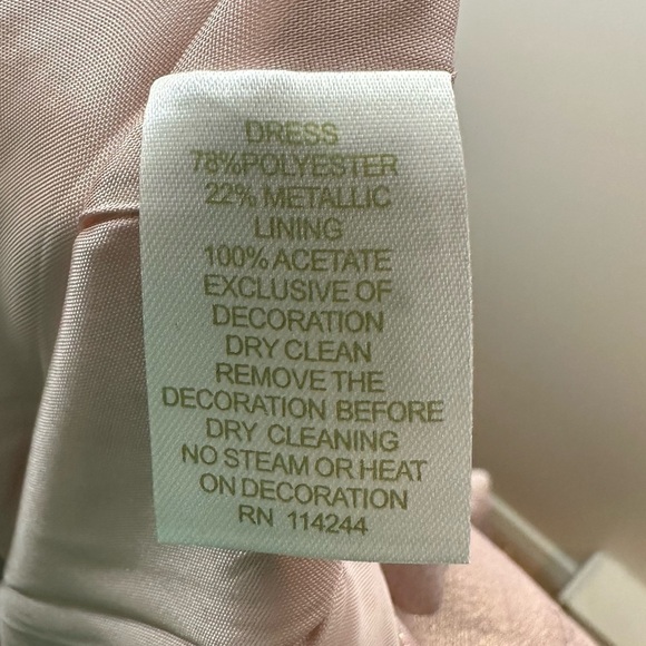 ELIZA J Light Pink Metallic Mini Dress with Bow Accent Size 6 - Picture 9 of 11